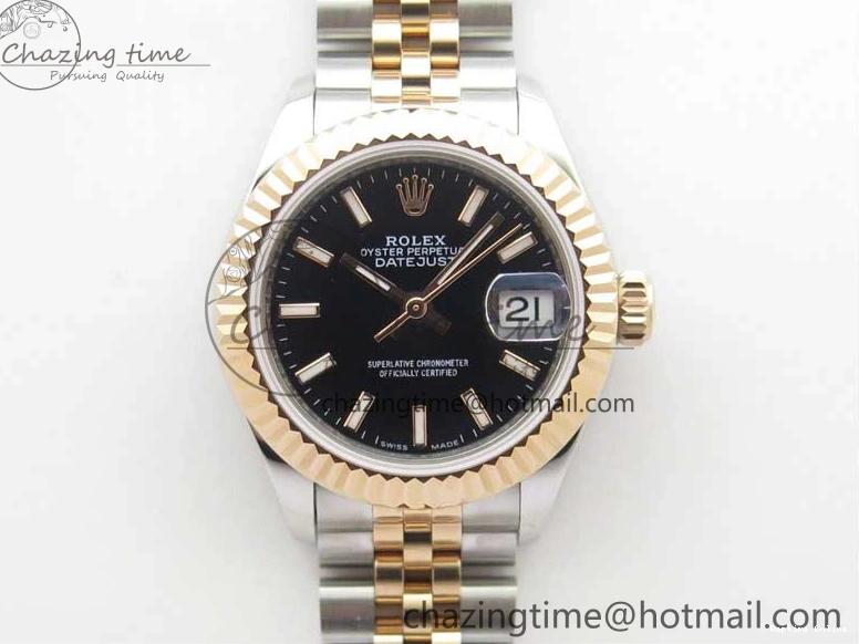 1218 Datejust 28mm 279173 SS RG BP Maker Best Edition Black Dial on SS RG Jubilee Bracelet ETA TopPick 2580